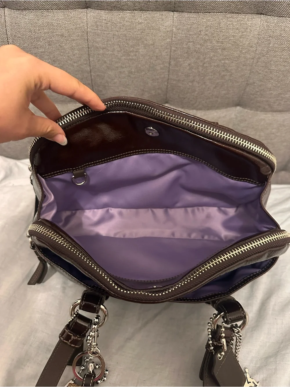 Coach Y2K Bonnie Satchel Brown patent leather